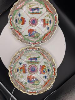 A Pair Of Worcester Dragons in Compartments Porcelain Dishes - 4715671