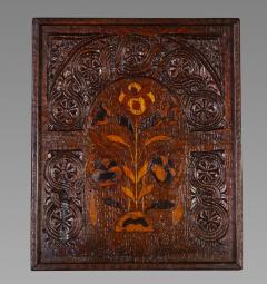 A Pair of 17th Century Oak and Marquetry Panels - 836452