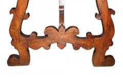 A Pair of 17th Century Tuscan Walnut Lyre Legged Trestle Console Tables - 3656442