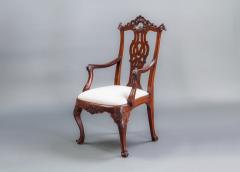 A Pair of 18th C Portuguese Rosewood Armchairs in the Chippendale Style - 805363