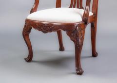 A Pair of 18th C Portuguese Rosewood Armchairs in the Chippendale Style - 805365