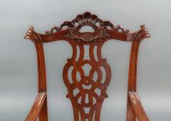 A Pair of 18th C Portuguese Rosewood Armchairs in the Chippendale Style - 805366