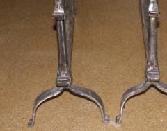 A Pair of 18th Century French Hand Forged Wrought Iron Andirons - 3340672