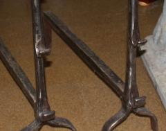 A Pair of 18th Century French Hand Forged Wrought Iron Andirons - 3340674
