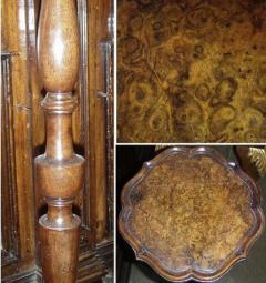 A Pair of 18th Century Mahogany and Pollard Oak Queen Anne Candle Stands - 3400378