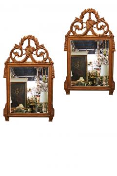 A Pair of 18th Century Transitional Louis XV Louis XVI Giltwood Mirrors - 3632321