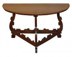 A Pair of 18th Century Tuscan Demilune Walnut Consoles - 3656805