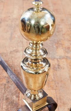 A Pair of 18th c Brass Cannon Ball Andirons - 3478970