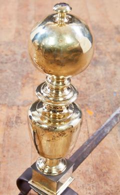 A Pair of 18th c Brass Cannon Ball Andirons - 3478971