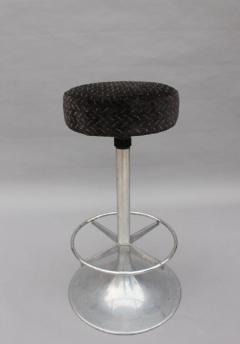 A Pair of 1960 s Aluminum Bar Stools - 1377192