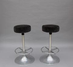 A Pair of 1960 s Aluminum Bar Stools - 1377195