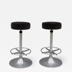 A Pair of 1960 s Aluminum Bar Stools - 1379592