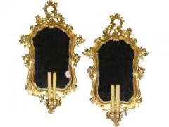A Pair of 19th Century Bra de Lumiere Rococo Giltwood Mirrors - 3340514