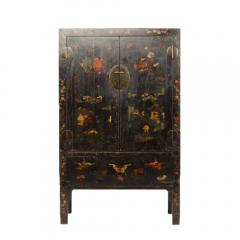 A Pair of 19th Century Chinese wardrobe chinoiserie lacquered Black - 2084915