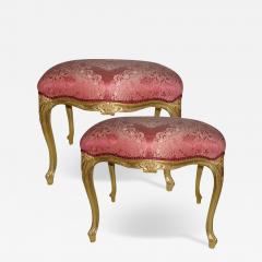 A Pair of 19th Century English Giltwood Stools - 3561106