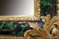 A Pair of 19th Century Green Tortoiseshell and floral giltwood Mirror - 3632338