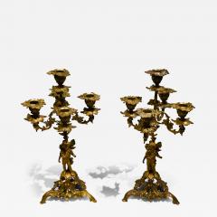 A Pair of 5 Light Candelabrum American c 1850 - 2804279