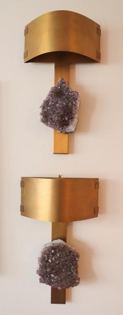 A Pair of Amethyst Crystal Wall Lights circa 2010 - 3904560