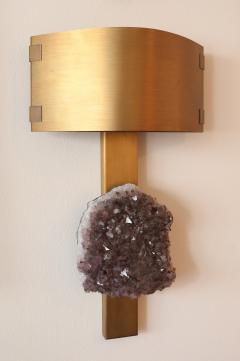 A Pair of Amethyst Crystal Wall Lights circa 2010 - 3904563