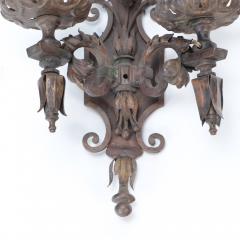 A Pair of Antique wrought iron floral sconces Circa 1920  - 3021346