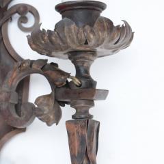 A Pair of Antique wrought iron floral sconces Circa 1920  - 3021347