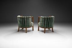 A Pair of Art Deco Armchairs with Tartan Pattern Upholstery Europe ca 1910s - 3698437