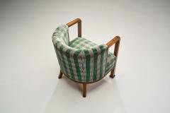 A Pair of Art Deco Armchairs with Tartan Pattern Upholstery Europe ca 1910s - 3698440