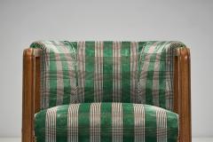 A Pair of Art Deco Armchairs with Tartan Pattern Upholstery Europe ca 1910s - 3698441