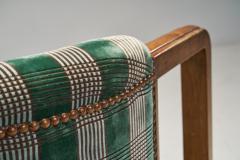 A Pair of Art Deco Armchairs with Tartan Pattern Upholstery Europe ca 1910s - 3698444