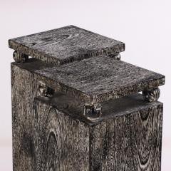 A Pair of Art Deco Style Square Cerused Oak Pedestals  - 4288603