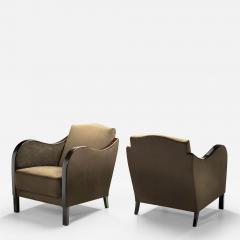 A Pair of Art Deco Velvet Armchairs Europe First Half of the 20th Century - 4010282