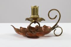 A Pair of Arts Crafts Copper Brass Lily Pad Candle Night Lights - 4188869
