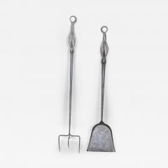 A Pair of Arts Crafts Steel Fire Utensils - 4232818