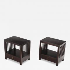 A Pair of Arts and Craft style bedside tables C 1970s  - 4280056