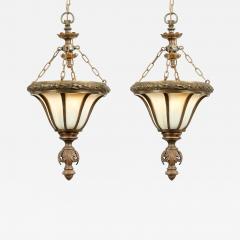 A Pair of Belle Epoque Bronze Hanging Lanterns - 4440553