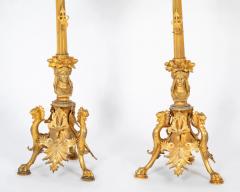 A Pair of Belle Epoque Gilt Bronze Five Arm Candelabrum - 3275214