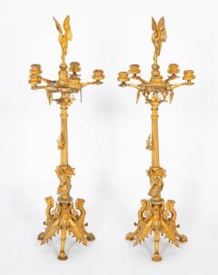 A Pair of Belle Epoque Gilt Bronze Five Arm Candelabrum - 3275215