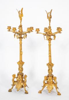 A Pair of Belle Epoque Gilt Bronze Five Arm Candelabrum - 3275217