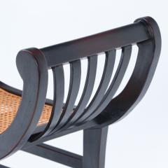 A Pair of Black Teak Rattan Curved Sartika Stools or Benches - 2533953