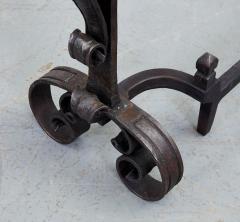 A Pair of Blacksmith Made Scrollwork Andirons - 3471034