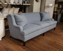 A Pair of Blue Linen Sofas - 4573593