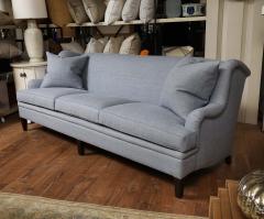 A Pair of Blue Linen Sofas - 4573594