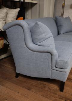 A Pair of Blue Linen Sofas - 4573595