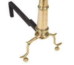 A Pair of Brass Ball Andirons on Cannon Barrel Shafts - 4446832