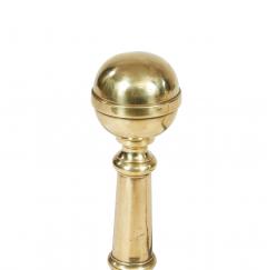 A Pair of Brass Ball Andirons on Cannon Barrel Shafts - 4446833