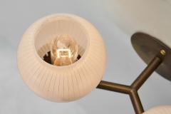 A Pair of Brass and Opal Glass Wall Lamps Scandinavia ca 1960s - 4080993