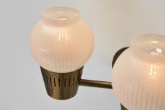 A Pair of Brass and Opal Glass Wall Lamps Scandinavia ca 1960s - 4080995