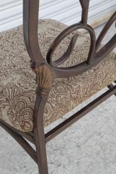 A Pair of Cafe Side Accent Wrought Iron Chairs - 4157844