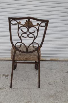 A Pair of Cafe Side Accent Wrought Iron Chairs - 4157850