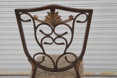 A Pair of Cafe Side Accent Wrought Iron Chairs - 4157882